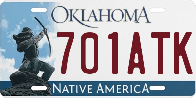 OK license plate 701ATK