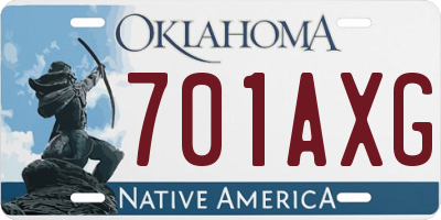 OK license plate 701AXG
