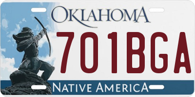 OK license plate 701BGA