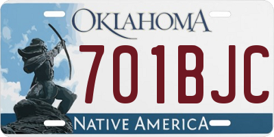 OK license plate 701BJC