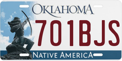 OK license plate 701BJS