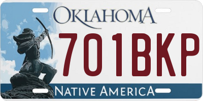 OK license plate 701BKP