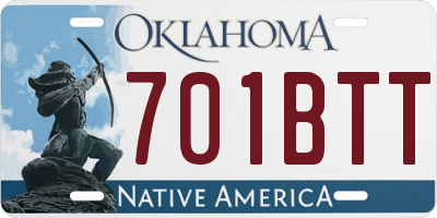OK license plate 701BTT