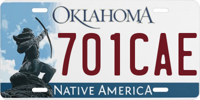 OK license plate 701CAE