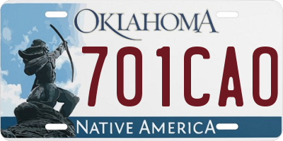 OK license plate 701CAO