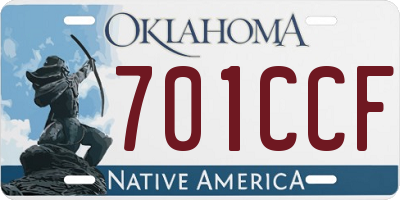 OK license plate 701CCF
