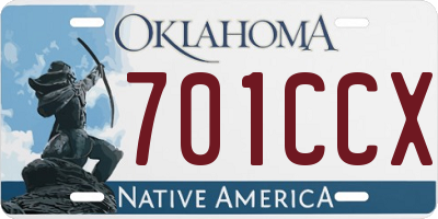 OK license plate 701CCX