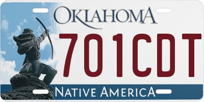 OK license plate 701CDT