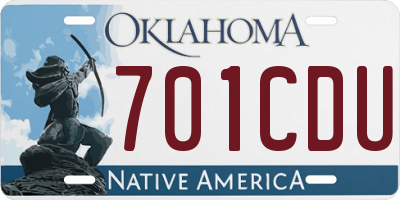 OK license plate 701CDU