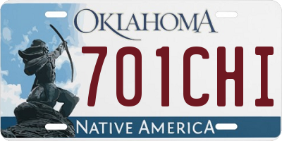 OK license plate 701CHI