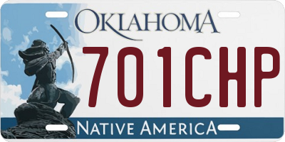 OK license plate 701CHP