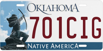 OK license plate 701CIG