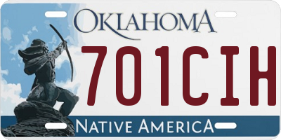 OK license plate 701CIH