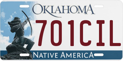 OK license plate 701CIL