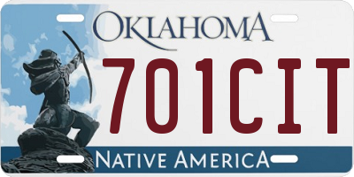 OK license plate 701CIT