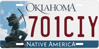 OK license plate 701CIY