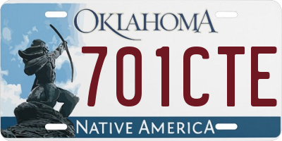 OK license plate 701CTE