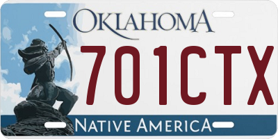OK license plate 701CTX