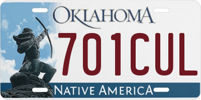 OK license plate 701CUL