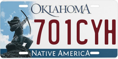 OK license plate 701CYH