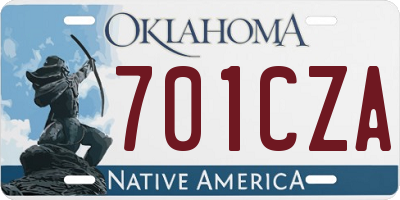 OK license plate 701CZA