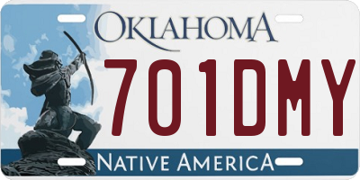 OK license plate 701DMY