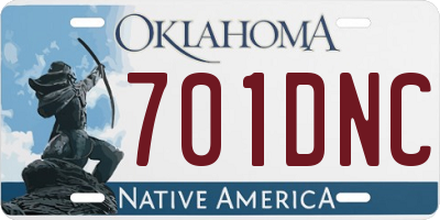OK license plate 701DNC
