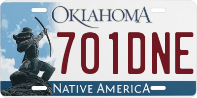 OK license plate 701DNE