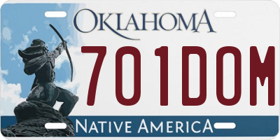 OK license plate 701DOM