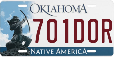 OK license plate 701DOR