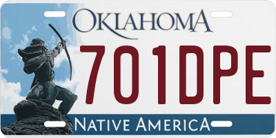 OK license plate 701DPE