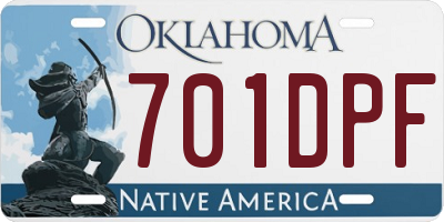 OK license plate 701DPF