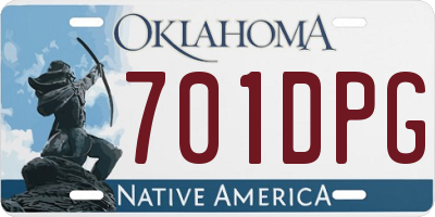 OK license plate 701DPG