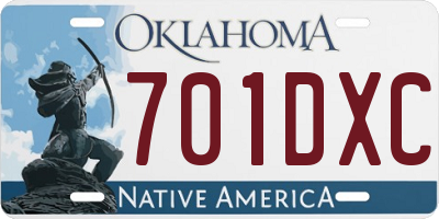 OK license plate 701DXC