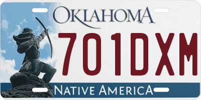 OK license plate 701DXM