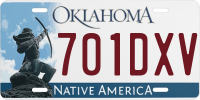 OK license plate 701DXV