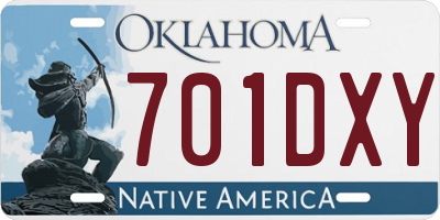 OK license plate 701DXY