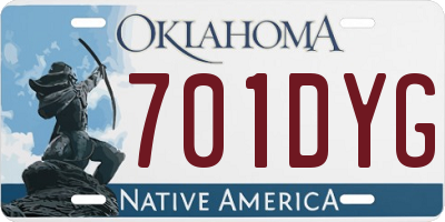 OK license plate 701DYG