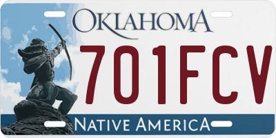 OK license plate 701FCV