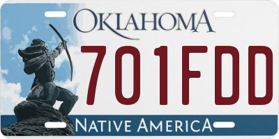 OK license plate 701FDD