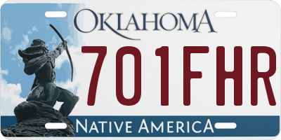 OK license plate 701FHR