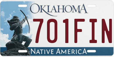 OK license plate 701FIN