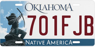OK license plate 701FJB