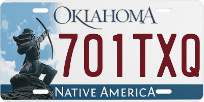 OK license plate 701TXQ