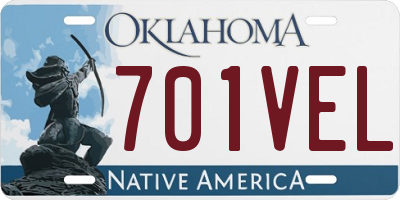 OK license plate 701VEL