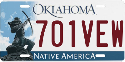 OK license plate 701VEW