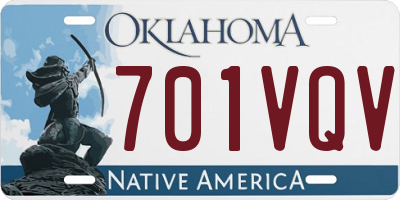 OK license plate 701VQV