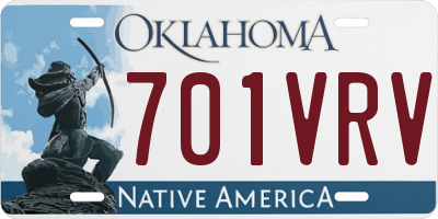 OK license plate 701VRV