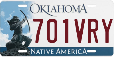 OK license plate 701VRY