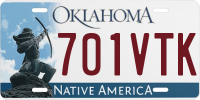 OK license plate 701VTK